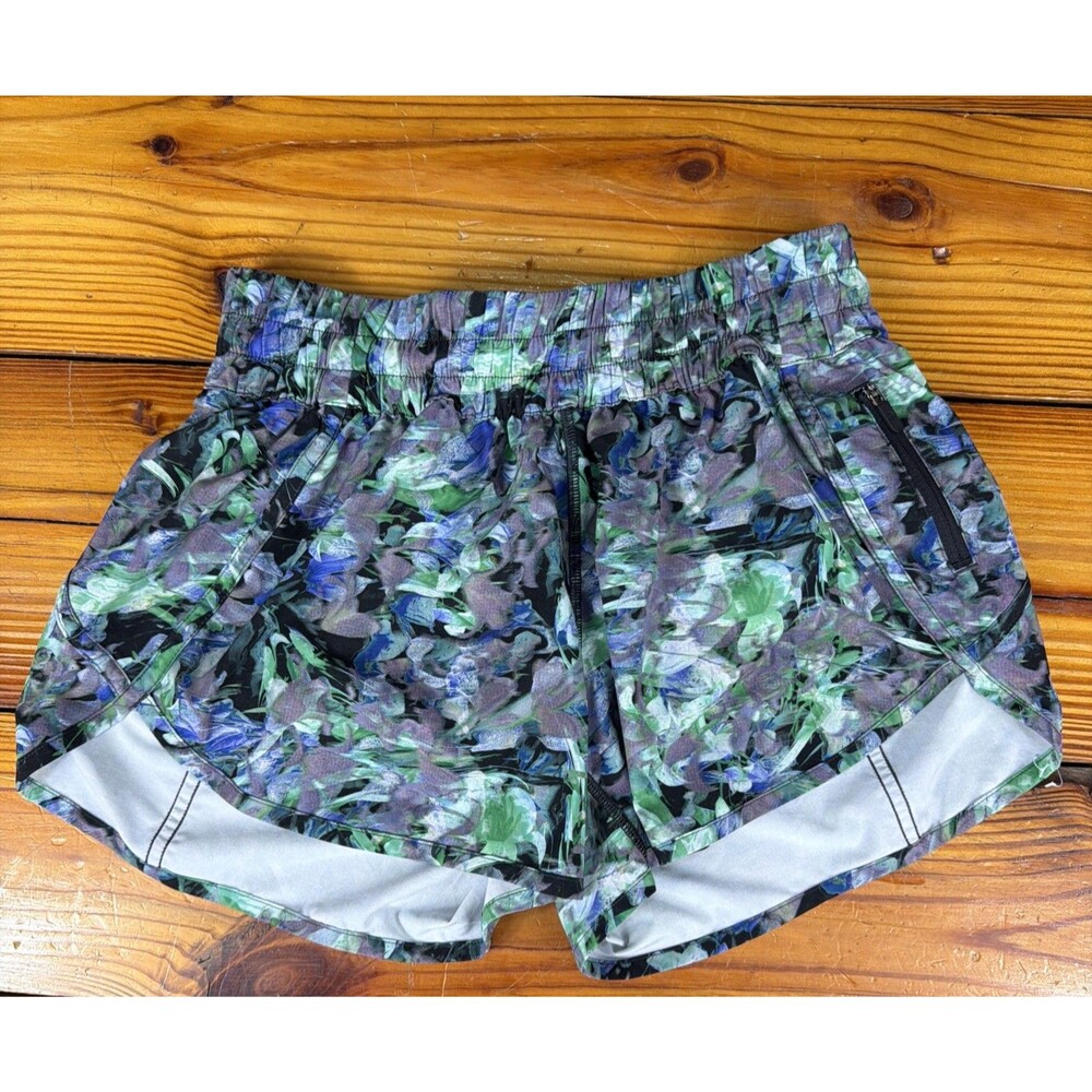 Lululemon Tracker LR 4in Lined Floral Running Shorts Size 8